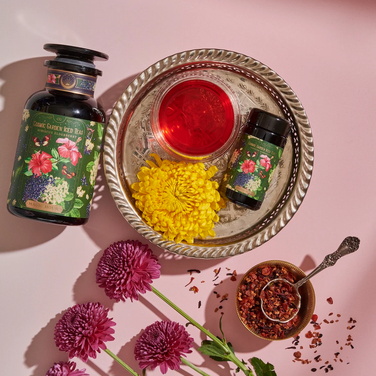 Hibiscus Elderberry: Cosmic Garden Iced Tea