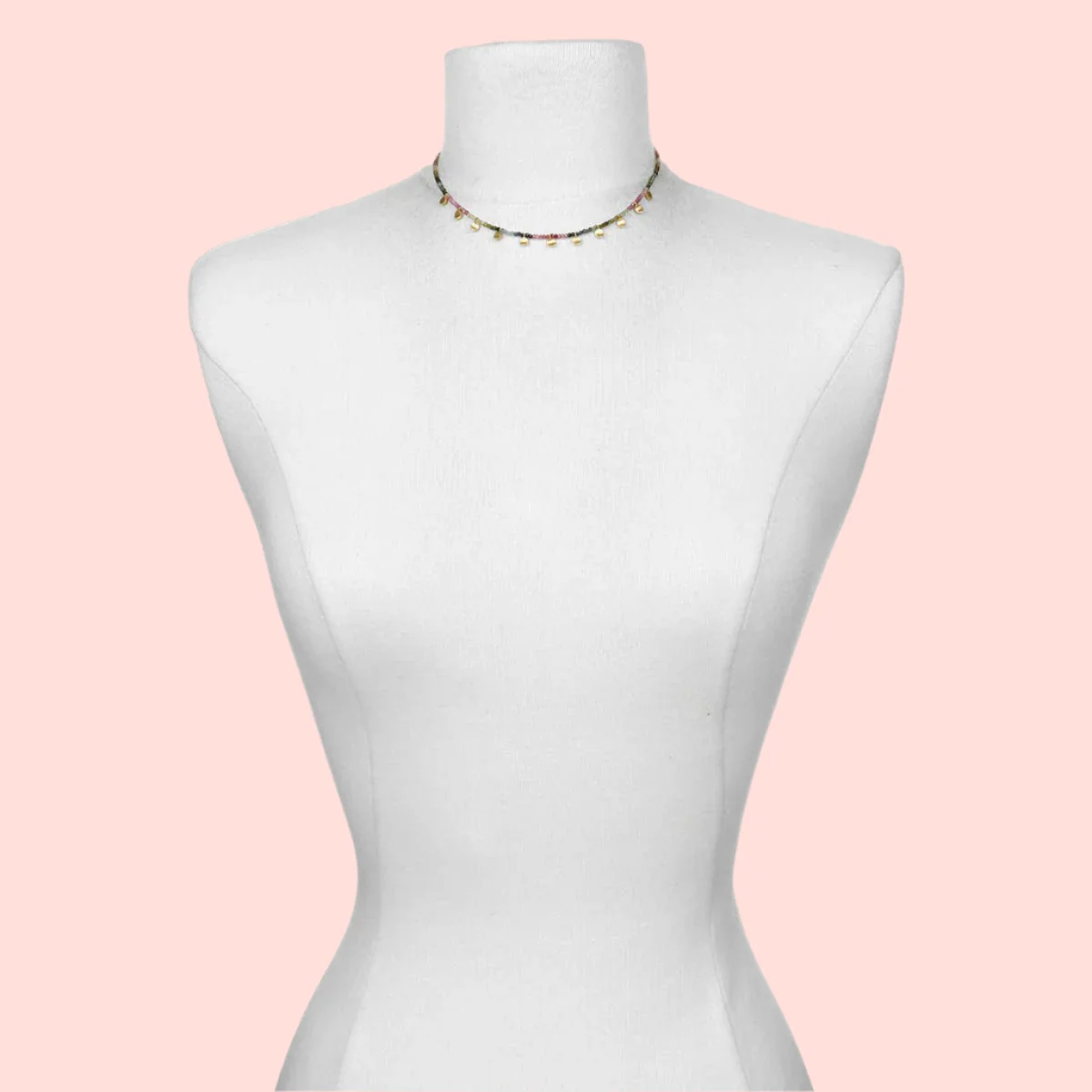 Tourmaline Gold Moon Choker Necklace - Image 3